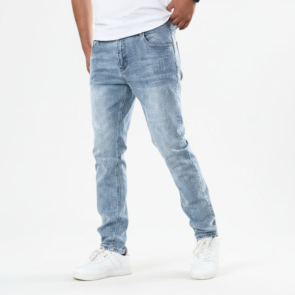 Calça Jeans Masculina Casual com Bolsos | Caimento