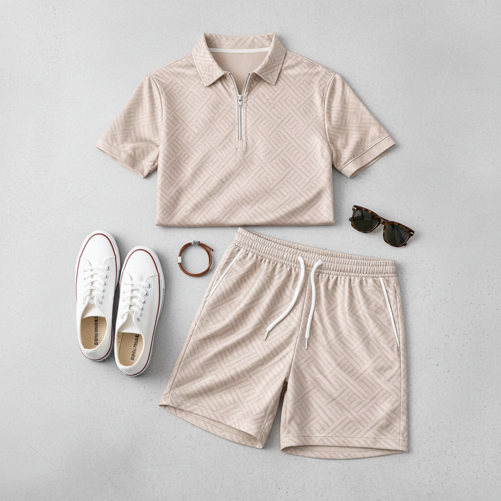 Conjunto Masculino Casual de Verão Corte Moderno | Conjunto de Verão
