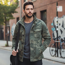 Mens Jacket Zip Up Casual Stylish Outerwear
