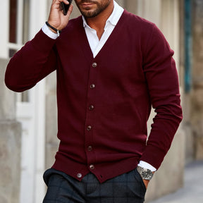 Cardigã Masculino de Tricô com Botões | Agasalho Casual