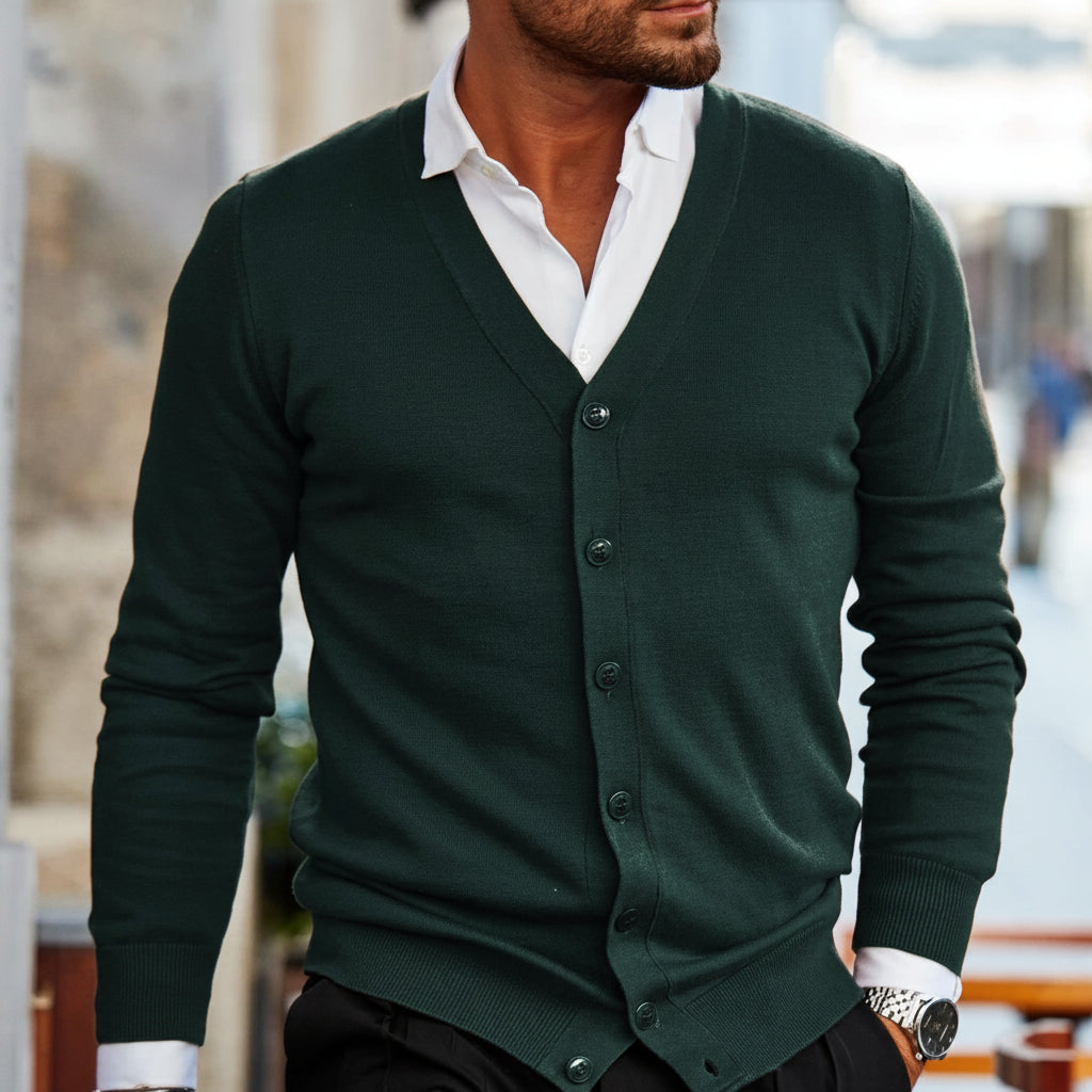 Cardigã Masculino de Tricô com Botões | Agasalho Casual