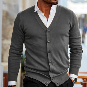 Cardigã Masculino de Tricô com Botões | Agasalho Casual