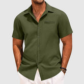 Camisa Masculina Casual de Manga Curta com Botões | Moda Verão