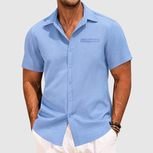Camisa Masculina Casual de Manga Curta com Botões | Moda Verão