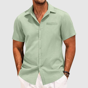 Camisa Masculina Casual de Manga Curta com Botões | Moda Verão