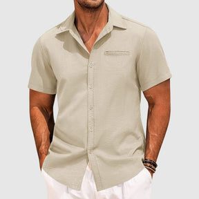 Camisa Masculina Casual de Manga Curta com Botões | Moda Verão