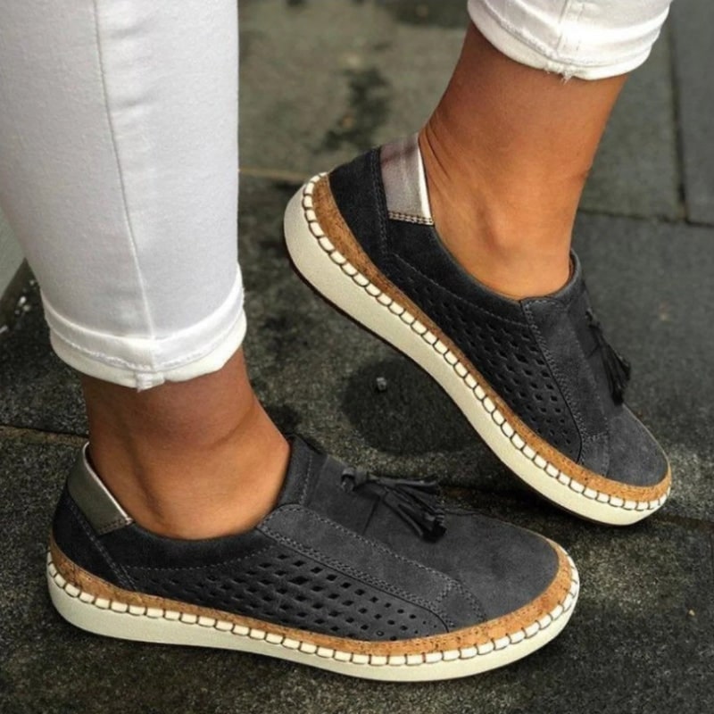 Tênis Feminino Casual Slip-on para Caminhada com Design de Suporte ao Arco do Pé