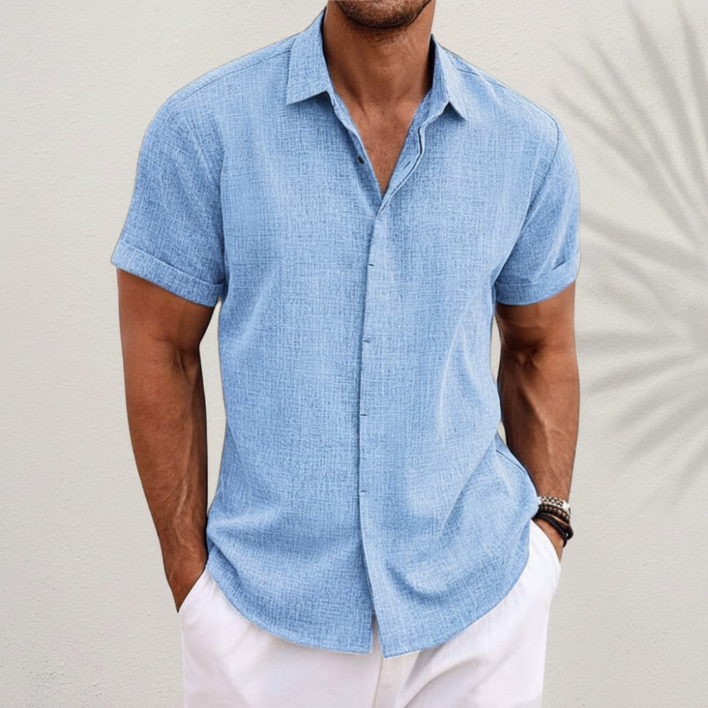 Camisa Masculina de Verão Casual com Botões | Uso Diário