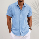 Camisa Masculina de Verão Casual com Botões | Uso Diário
