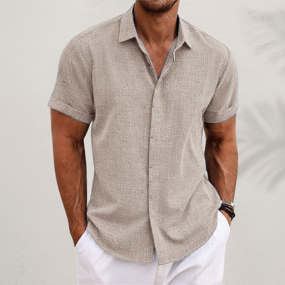 Camisa Masculina de Verão Casual com Botões | Uso Diário