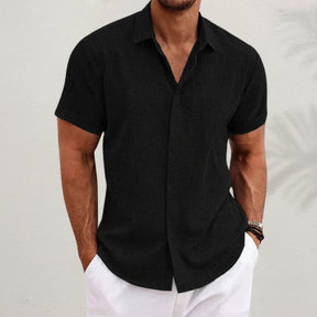Camisa Masculina de Verão Casual com Botões | Uso Diário