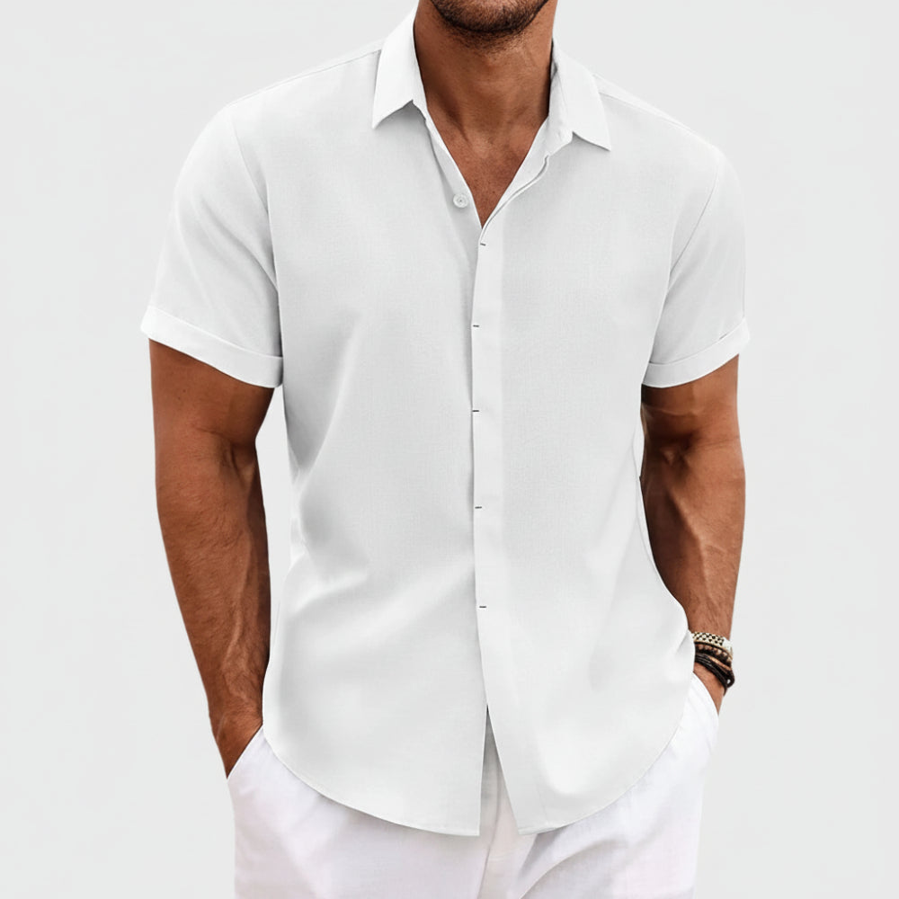 Camisa Masculina de Verão Casual com Botões | Uso Diário
