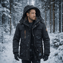 Jaqueta Masculina de Inverno com Capuz e Isolamento Térmico para Atividades ao Ar Livre
