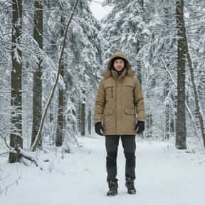 Jaqueta Masculina de Inverno com Capuz e Isolamento Térmico para Atividades ao Ar Livre