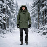 Jaqueta Masculina de Inverno com Capuz e Isolamento Térmico para Atividades ao Ar Livre