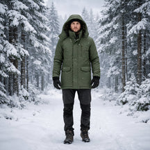 Jaqueta Masculina de Inverno com Capuz e Isolamento Térmico para Atividades ao Ar Livre