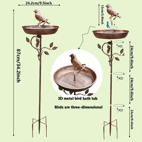 Bebedouro para Pássaros de Metal Decoração de Jardim Suporte Decorativo para Jardim