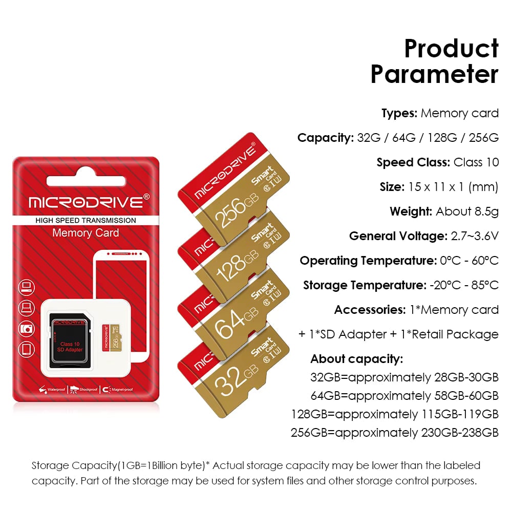 Adaptador de cartão de memória microSD de armazenamento compacto de alta velocidade