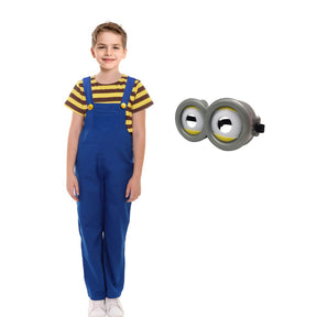 Fantasia Infantil de Camisa Amarela e Jardineira Azul
