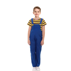 Fantasia Infantil de Camisa Amarela e Jardineira Azul