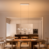 Nowoczesna lampa wisząca, regulowana, elegancki design, do jadalni