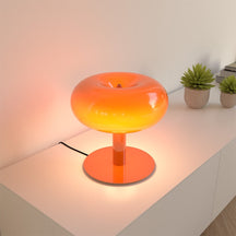 Luminária de Mesa Moderna em Cristal LED com Base Touch Regulável de Vidro