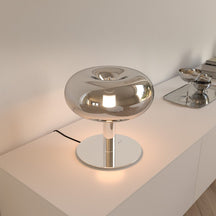 Luminária de Mesa Moderna em Cristal LED com Base Touch Regulável de Vidro