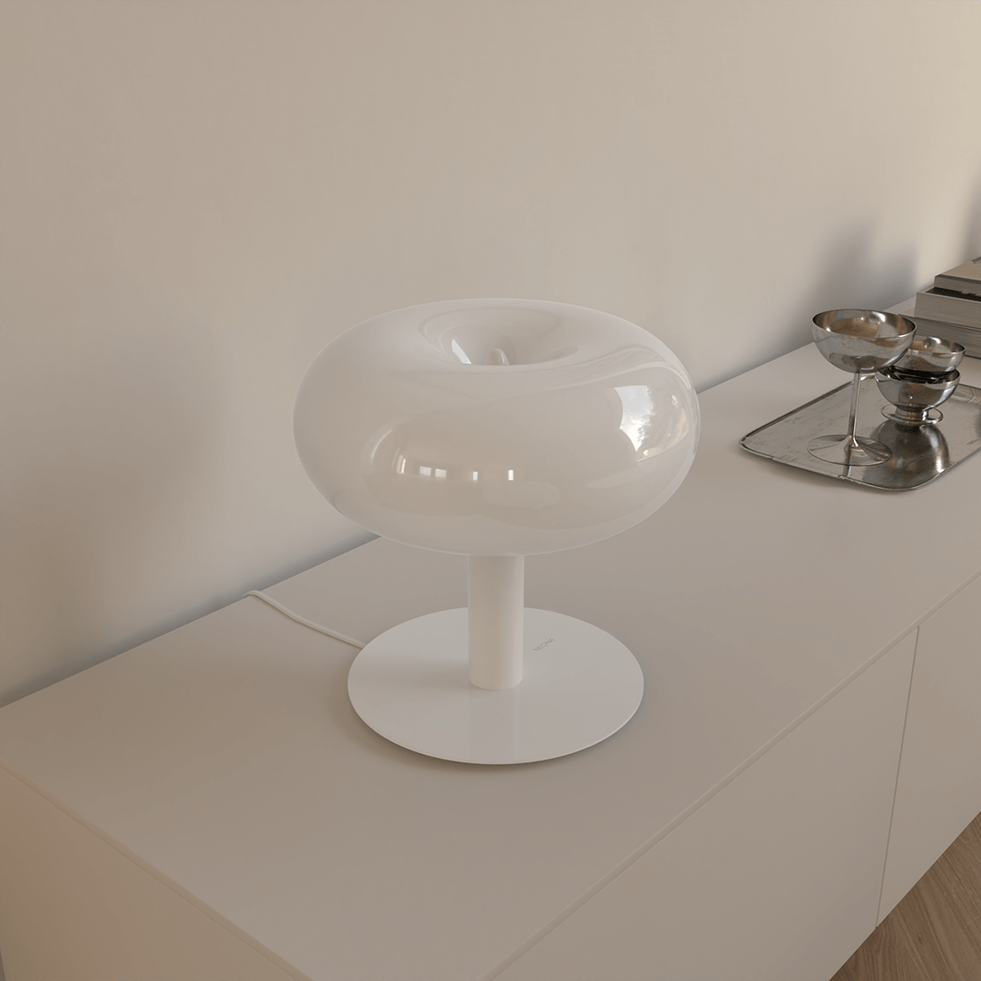 Luminária de Mesa Moderna em Cristal LED com Base Touch Regulável de Vidro