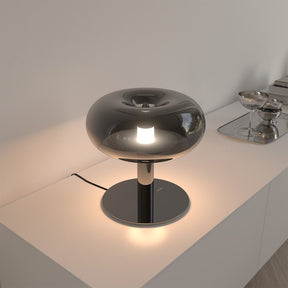 Luminária de Mesa Moderna em Cristal LED com Base Touch Regulável de Vidro