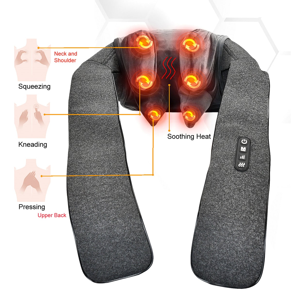 Massageador de pescoço e ombros com calor relaxante para alívio