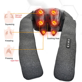 Massageador de pescoço e ombros com calor relaxante para alívio