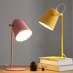 Nordic Macaron Color Creative Iron Bucket Design Light Table Lamp