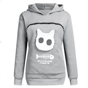 Moletom com Bolso para Aconchegar Gatos - Presente Perfeito para Pet