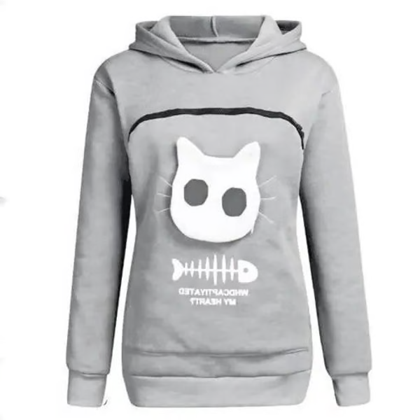 Moletom com Bolso para Aconchegar Gatos - Presente Perfeito para Pet