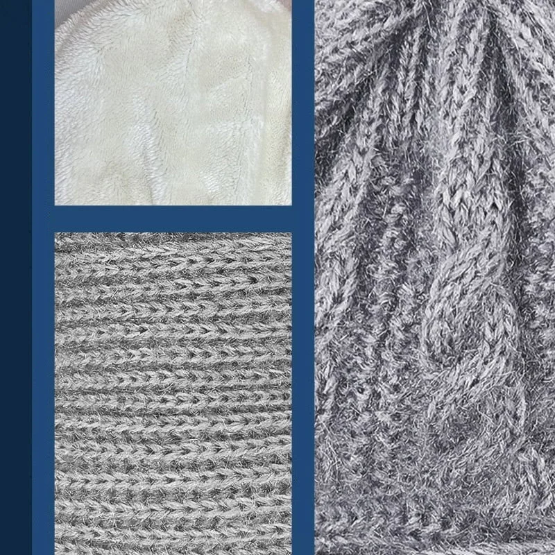Gorro com Cachecol Integrado e Proteção Auricular Feminino de Inverno à Prova de Vento