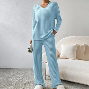 Conjunto feminino de inverno de duas peças