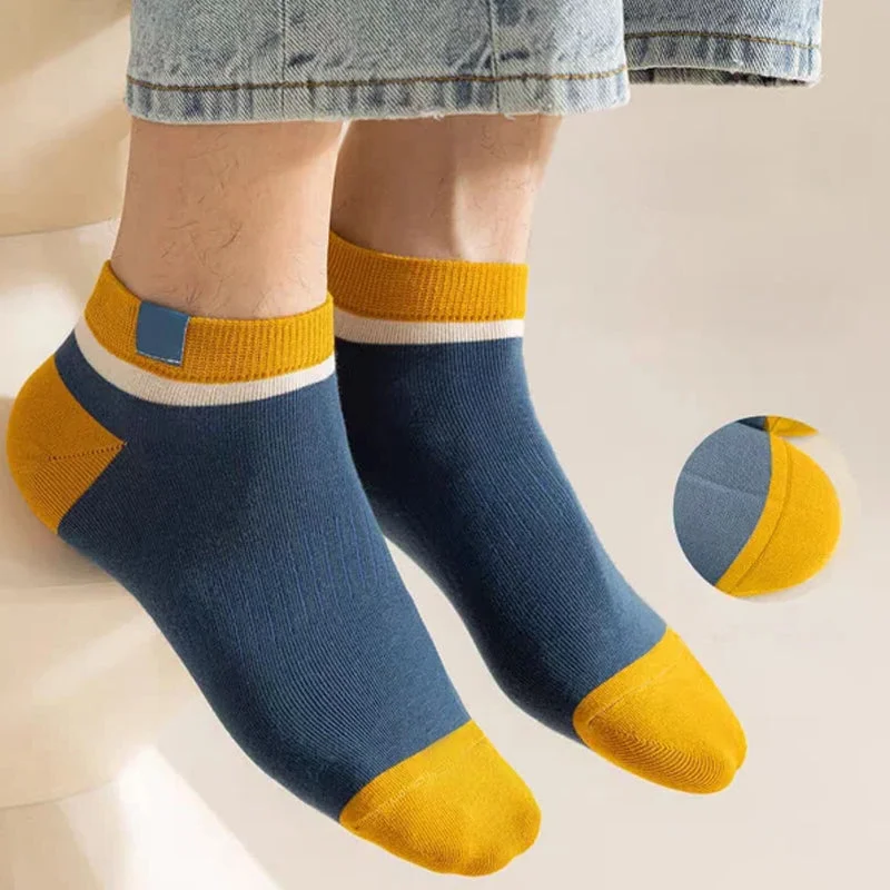 20 Pares de Meias Masculinas Casuais de Algodão Fino com Absorção de Suor de Cano Baixo