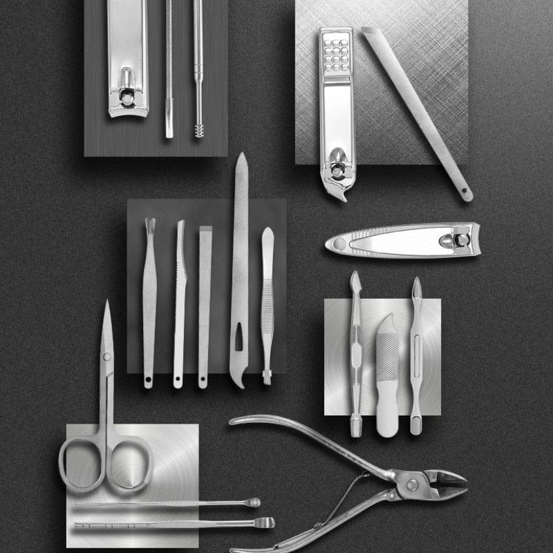 Conjunto de manicure em aço inoxidável 19 em 1 Kit de cortador de unhas