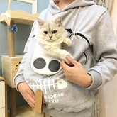Moletom com Bolso para Aconchegar Gatos - Presente Perfeito para Pet