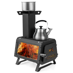 Fogão Portátil a Lenha para Camping e Culinária