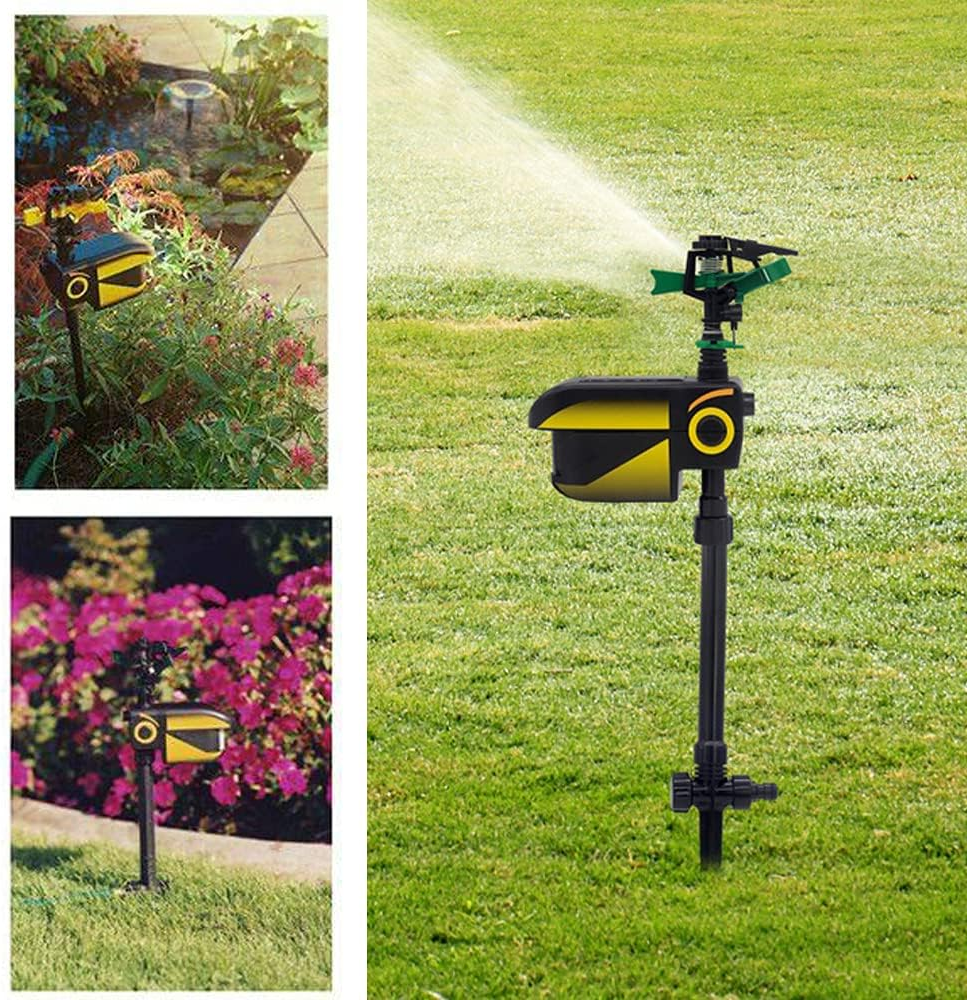 Aspersor de Jardim Repelente de Animais com Sensor de Movimento Automático - Irrigador de Água para Gramado e Quintal com Sensor de Animais