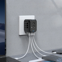 Adaptador de Viagem com Múltiplas Portas