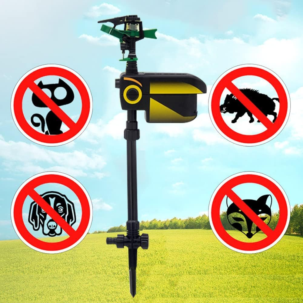 Aspersor de Jardim Repelente de Animais com Sensor de Movimento Automático - Irrigador de Água para Gramado e Quintal com Sensor de Animais