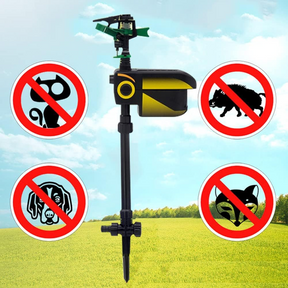 Aspersor de Jardim Repelente de Animais com Sensor de Movimento Automático - Irrigador de Água para Gramado e Quintal com Sensor de Animais