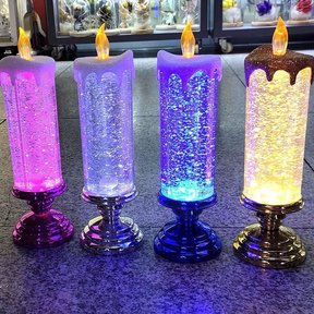Velas de Natal de LED Recarregáveis com Glitter