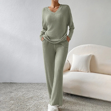 Conjunto feminino de inverno de duas peças