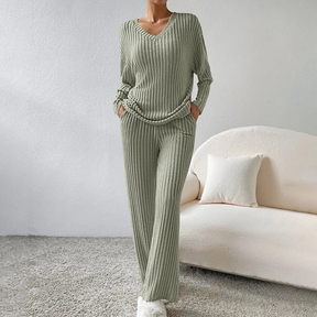 Conjunto feminino de inverno de duas peças