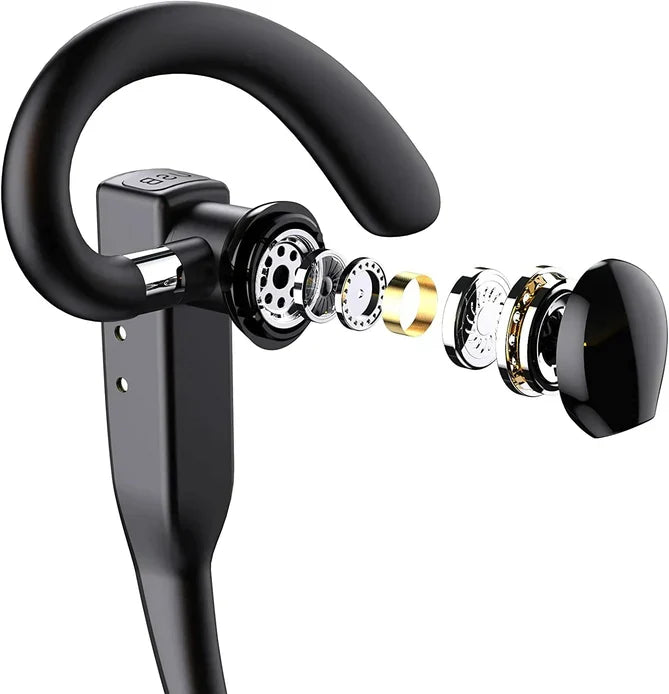 Fone de Ouvido/Headset Bluetooth 5.1 Sem Fio com Microfone Duplo e Cancelamento de Ruído para Caminhoneiros