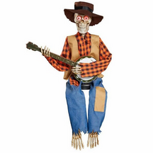 Esqueletos Animados Divertidos Tocando Banjo em Duelo