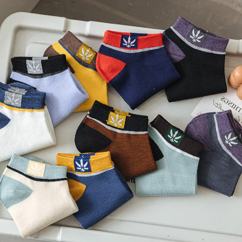 20 Pares de Meias Masculinas Casuais de Algodão Fino com Absorção de Suor de Cano Baixo